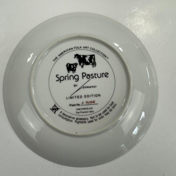 Spring Pasture Ltd Edition Plate Herrero American Folk Art Coll. Franklin Mint - Picture 5 of 7